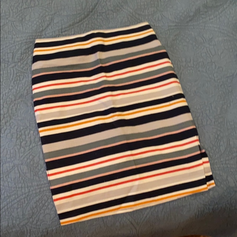 Loft striped pencil skirt